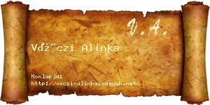 Váczi Alinka névjegykártya